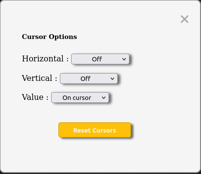 Cursors sub-menu