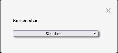 Size sub-menu